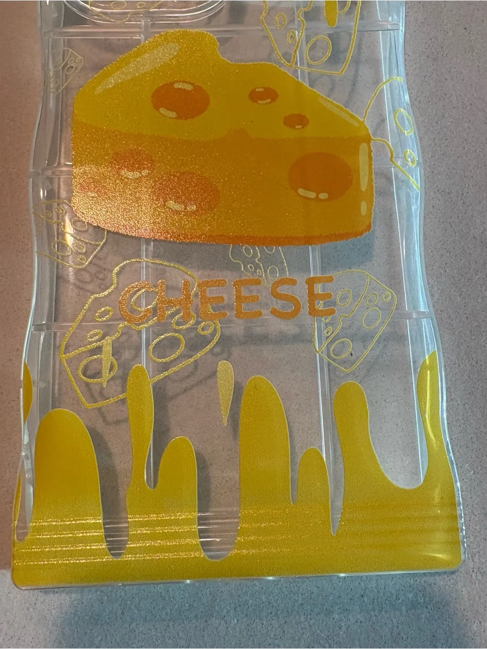 Clear iPhone 13 Pro Max Case with Yellow Cheese Graphic